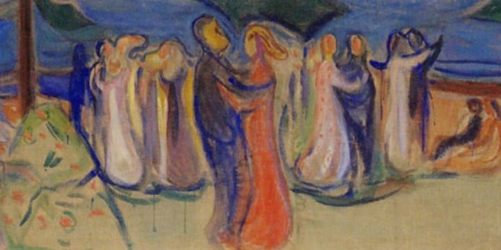 A partial view of Edvard Munch’s “Dance on the Beach.” Photo: Wikimedia Commons, i The Algemeiner.