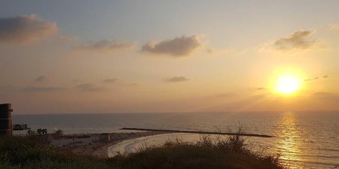 Netanya i solnedgang. Foto. privat