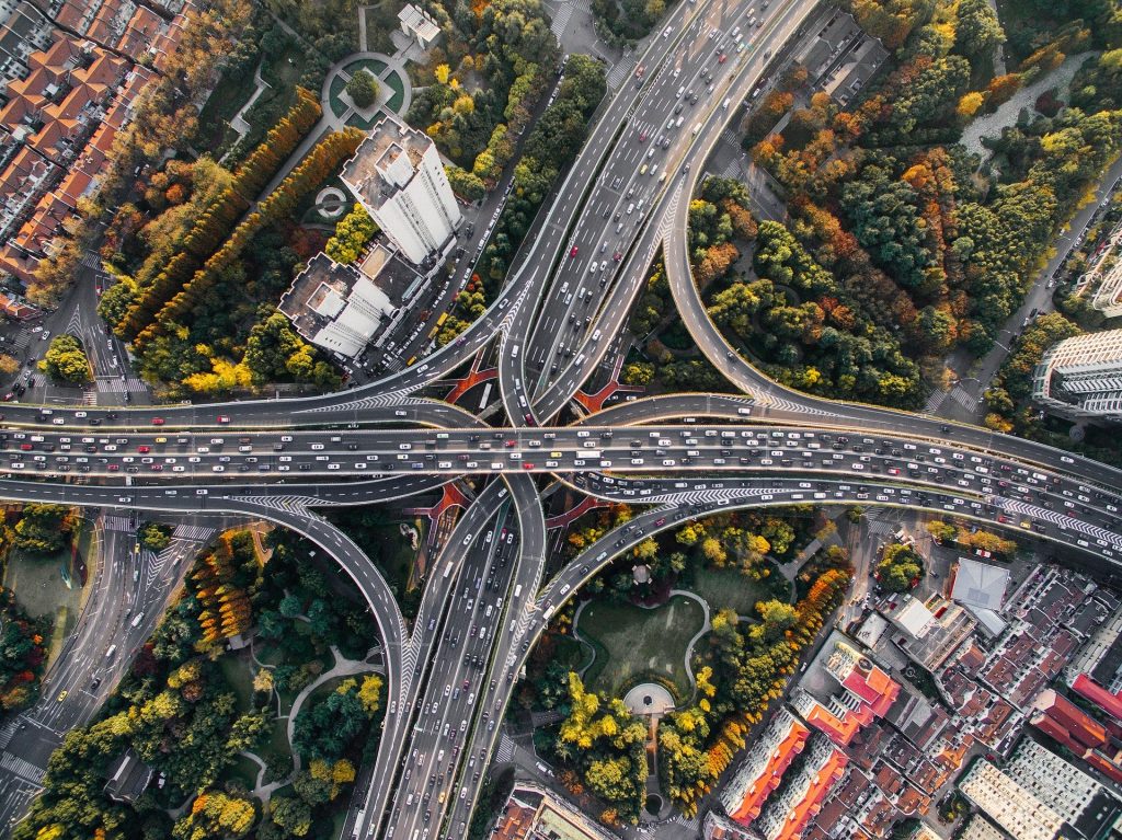 Autobahnkreuz von Oben