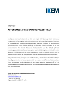 Cover Autonomes Fahren und das Projekt HEAT