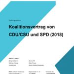 Cover Stellungnahme zum Koalitionsvertrag von CDU/CSU und SPD (2018)