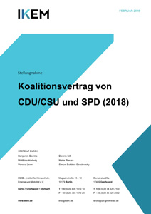 Cover Stellungnahme zum Koalitionsvertrag von CDU/CSU und SPD (2018)
