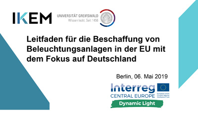 Cover Quo vadis öffentliche Beleuchtung? Leitfaden für die Beschaffung von Beleuchtungsanlagen in der EU mit dem Fokus auf Deutschland