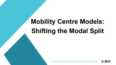 Cover Mobility Centre Models: Shifting the Modal Split