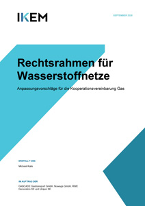 Cover Rechtsrahmen für Wasserstoffnetze. Anpassungsvorschläge für die Kooperationsvereinbarung Gas