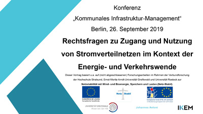 Cover Rechtsfragen zu Zugang und Nutzung von Stromverteilnetzen im Kontext der Energie- und Verkehrswende