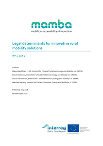 Cover Legal determinants for innovative rural mobility solutions