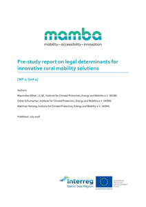 Cover Pre-study report on legal determinants for innovative rural mobility solutions