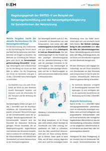 Cover Regelungsgehalt der SINTEG-V am Beispiel der Netzentgeltermittlung und der Netzentgeltprivilegierung für Sonderformen der Netznutzung