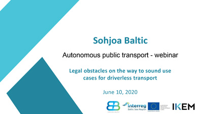 Cover Legal obstacles on the way to sound use cases for driverless transport