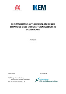 Cover Schaf­fung eines Energie­effizienz­gesetzes in Deutschland