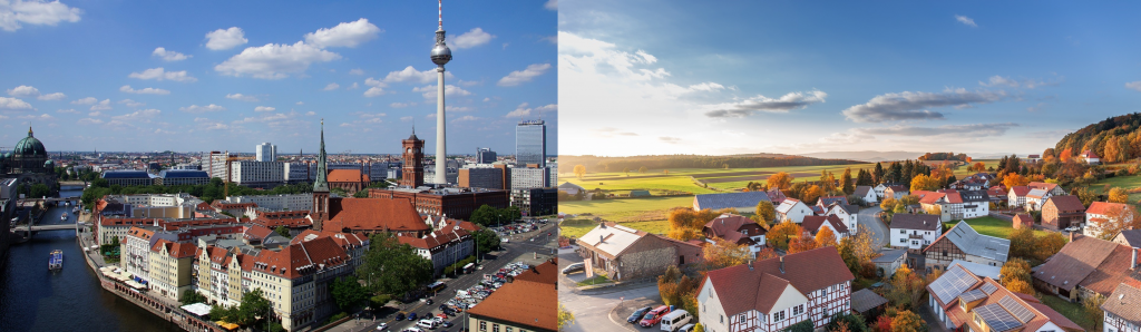 Stadt/Land (Quelle: pixabay/andre_berlin & pixabay/fbhk)