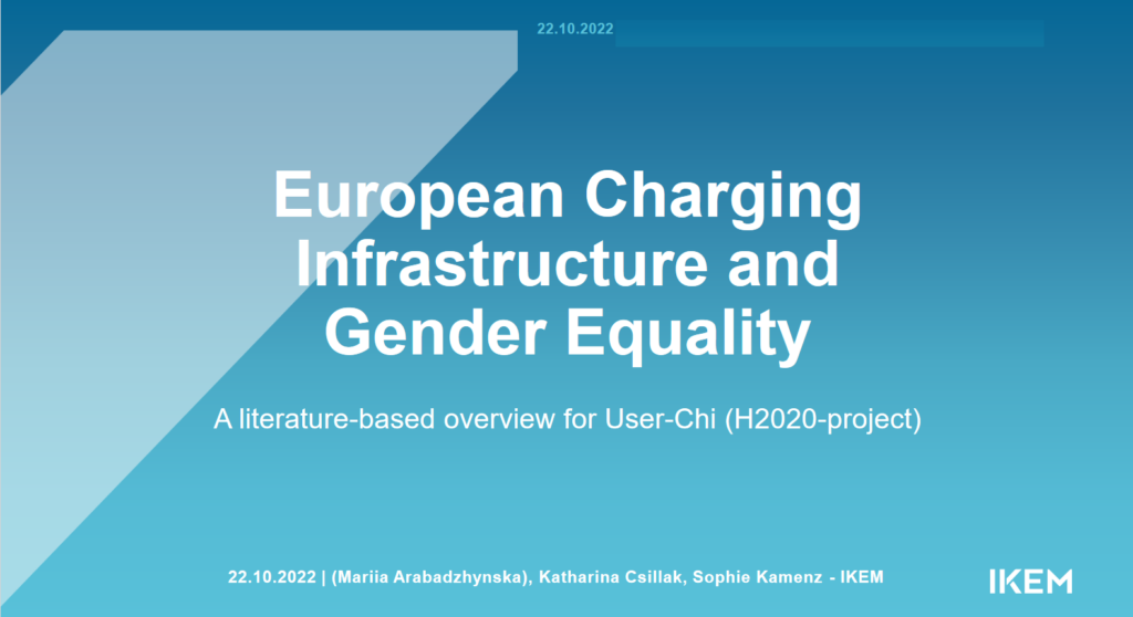 Presentation gender Equality and Charging Infrastructure IKEM