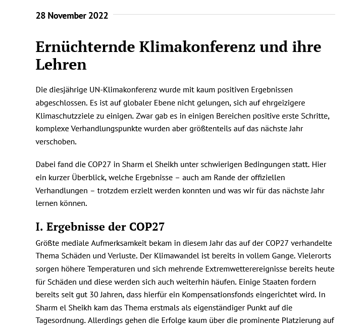 Gastbeitrag COP27 Ergebnisse Verfassungsblog Greta Reeh