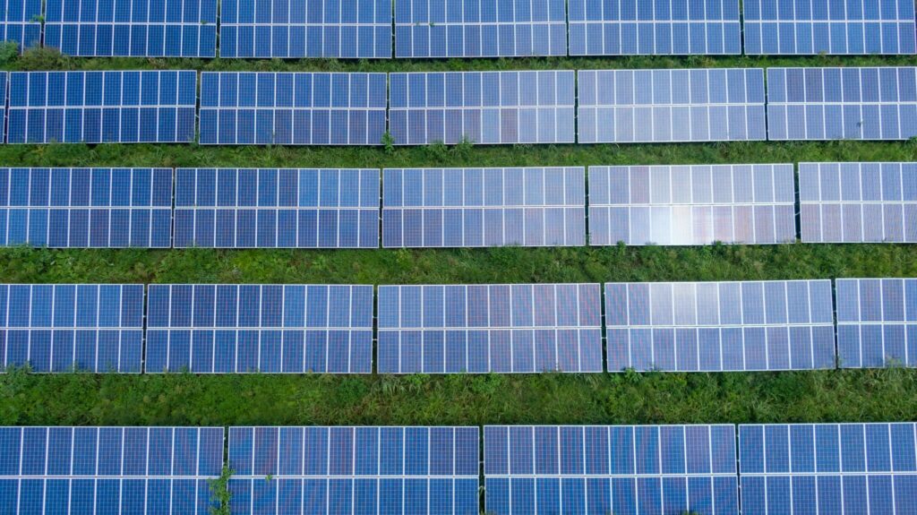 Ground-mounted photovoltaic systems on a green field