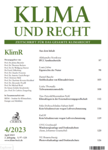 Cover der Klima und Recht 4/2023