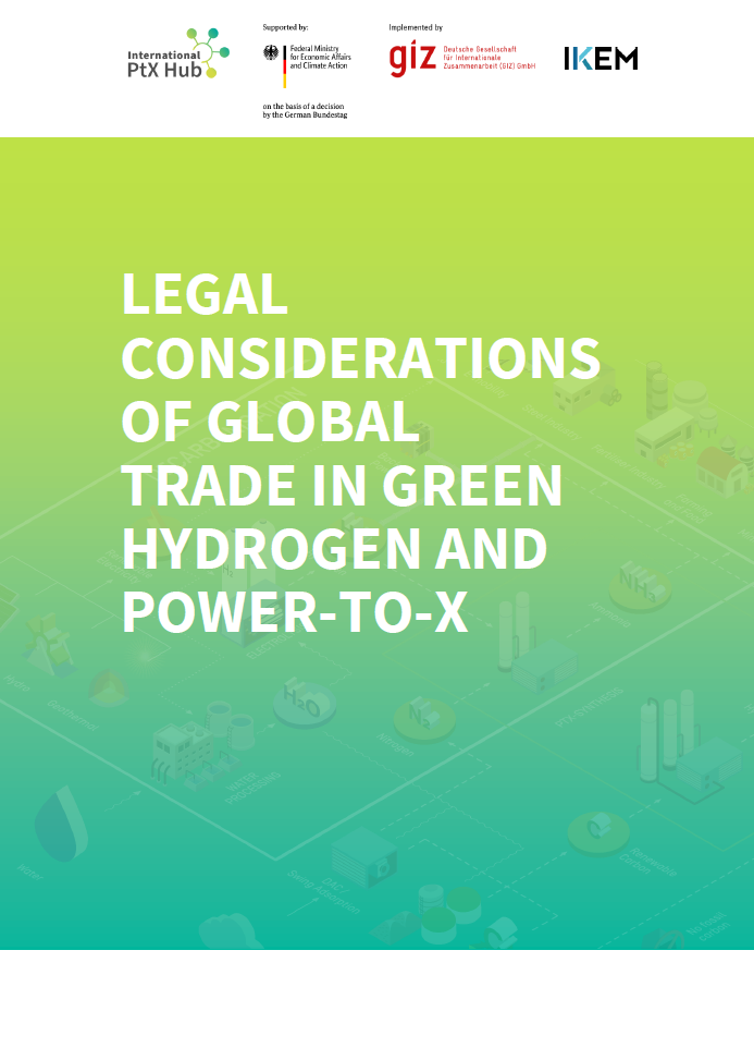 Cover Legal considerations of global trade in green hydrogen & Power-to-X