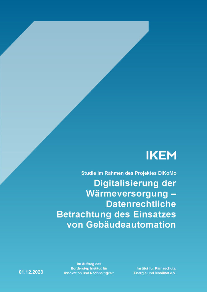 Cover der Studie Digitalisierung der Wärmeversorgung