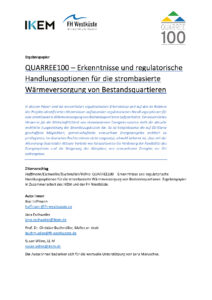 Cover des QUARREE100 Ergebnispapiers Regulatorik