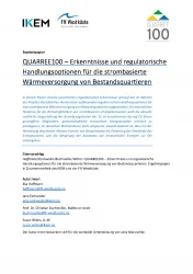 Cover des QUARREE100 Ergebnispapiers Regulatorik
