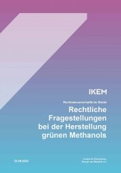 Cover der Studie zur Herstellung grünen Methanols