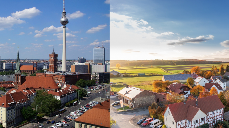Stadt/Land (Quelle: pixabay/andre_berlin & pixabay/fbhk)