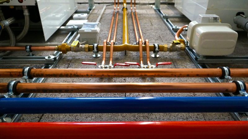 Pipes of a heating system