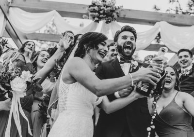 Champagne toast, wedding celebration