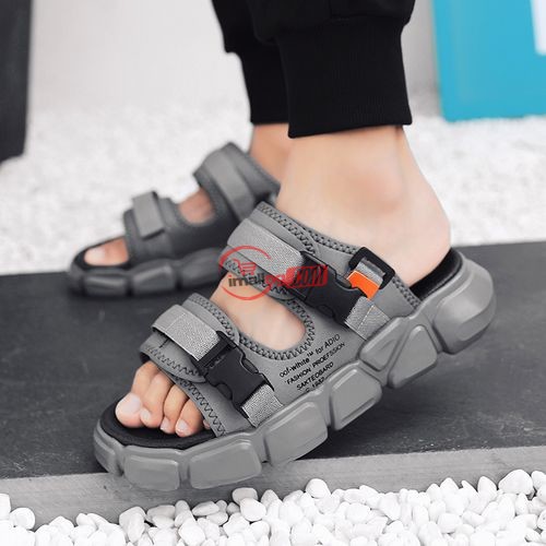 Men's Fashion Platform Slippers Sports Sandals -Grey