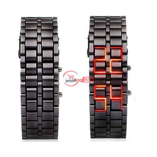 Luxury Black Full Metal Digital Lava Wrist Watch- Unisex