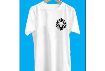 Pocket Wild Lion White Polo T Shirt Round Neck- Men-women