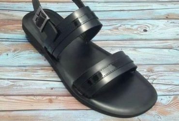 Men Black Unique Leather Knockabout Sandal