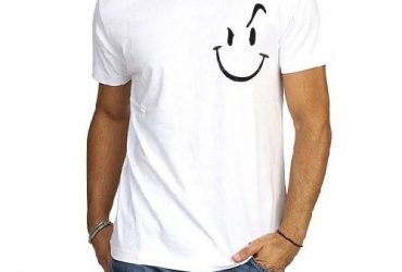 Pocket SMILEY White Polo Tshirt ROUNDneck