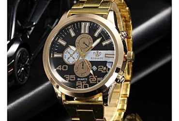 Rinnady Men Watch, Luxury Stainless Steel Male Watches