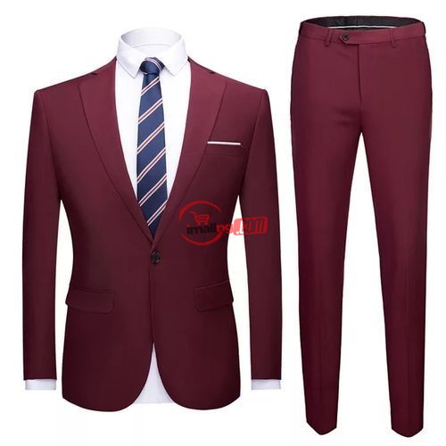 Men's Suit – Wine Red Color