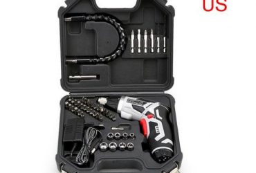 46 In 1 Set 4.0V Cordless Electric Screwdriver Rechargeable EU/US Hand Drill Gray N12,000