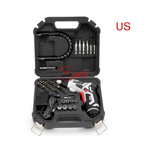 46 In 1 Set 4.0V Cordless Electric Screwdriver Rechargeable EU/US Hand Drill Gray N12,000