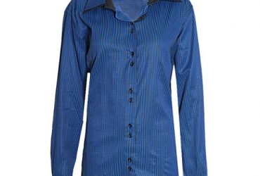 Donna Rosso Women's Stripped Long Sleeve Shirt – Blue & Black (LSH-1199)