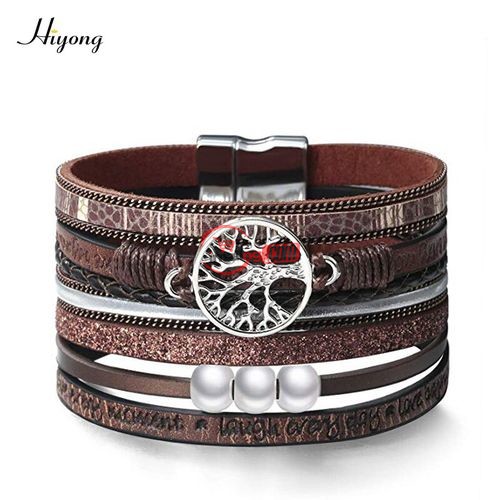 Hiyong Bohemian Multiple Layer Leather Bracelets For Women