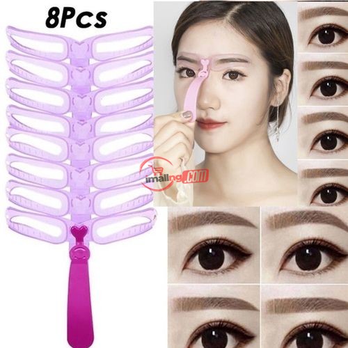 Eyebrow Template Stencil 8 In 1 Grooming Shaping Helper