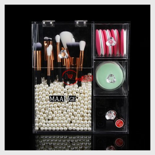 Transparent Acrylic Gourd Powder Puff,cosmetic Eggs Collection Box,cosmetic Brushes Bucket,table Top,lipstick Puff Collection And Finishing