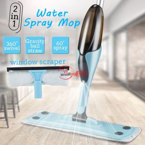 360? Swivel Water Spray Mop Flat Mop Tile Hardwood Floor Cleaner Window Scraper