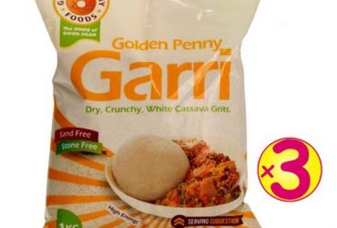 Golden Penny Garri- Dry, Crunchy And White Cassava Grits 1 Kg X 3 = 3 Kg