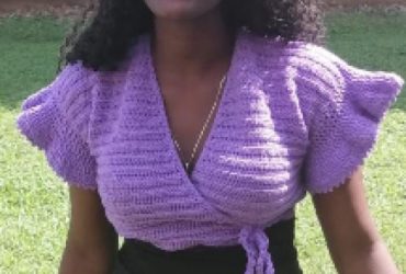 Women's Handmade Crotchet Top-Purple