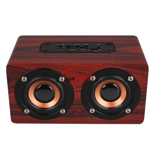 Fukelann 10W Output Retro Wood Wireless Bluetooth Speaker Mini 3D Dual Loudspeakers USB