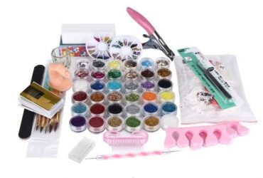 36 Acrylic Glitter Nail Art Brush Powder Set Kit Tips