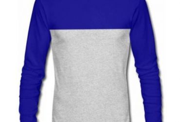 Long Sleeve T-Shirt- Royal Blue & Grey