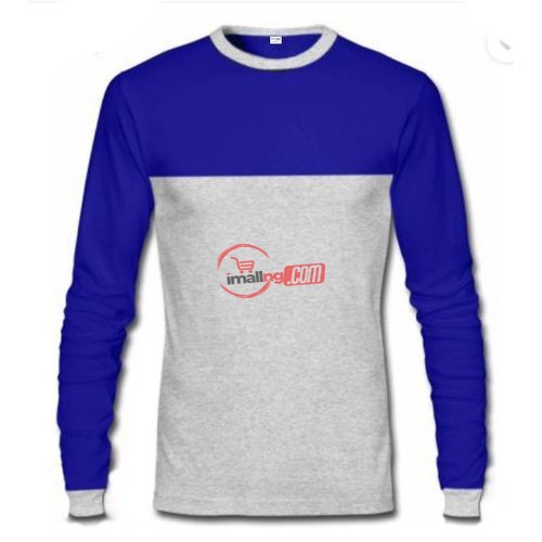 Long Sleeve T-Shirt- Royal Blue & Grey