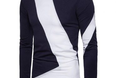 Trendy Long Sleeve T-Shirt – Blue & White