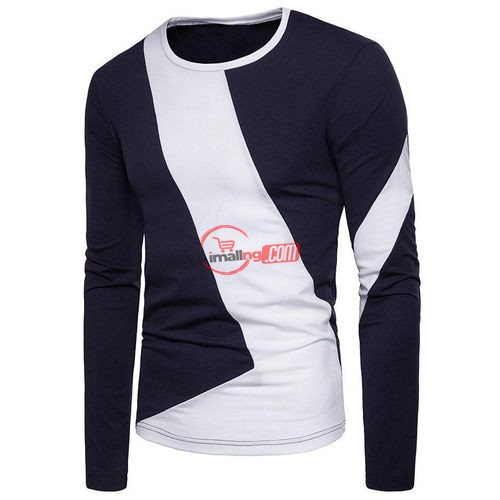 Trendy Long Sleeve T-Shirt – Blue & White